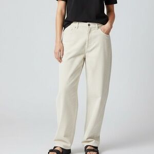 NWT Banana Republic White Cream Corduroy High‎ Rise Jeans Women’s Size 30 Petite